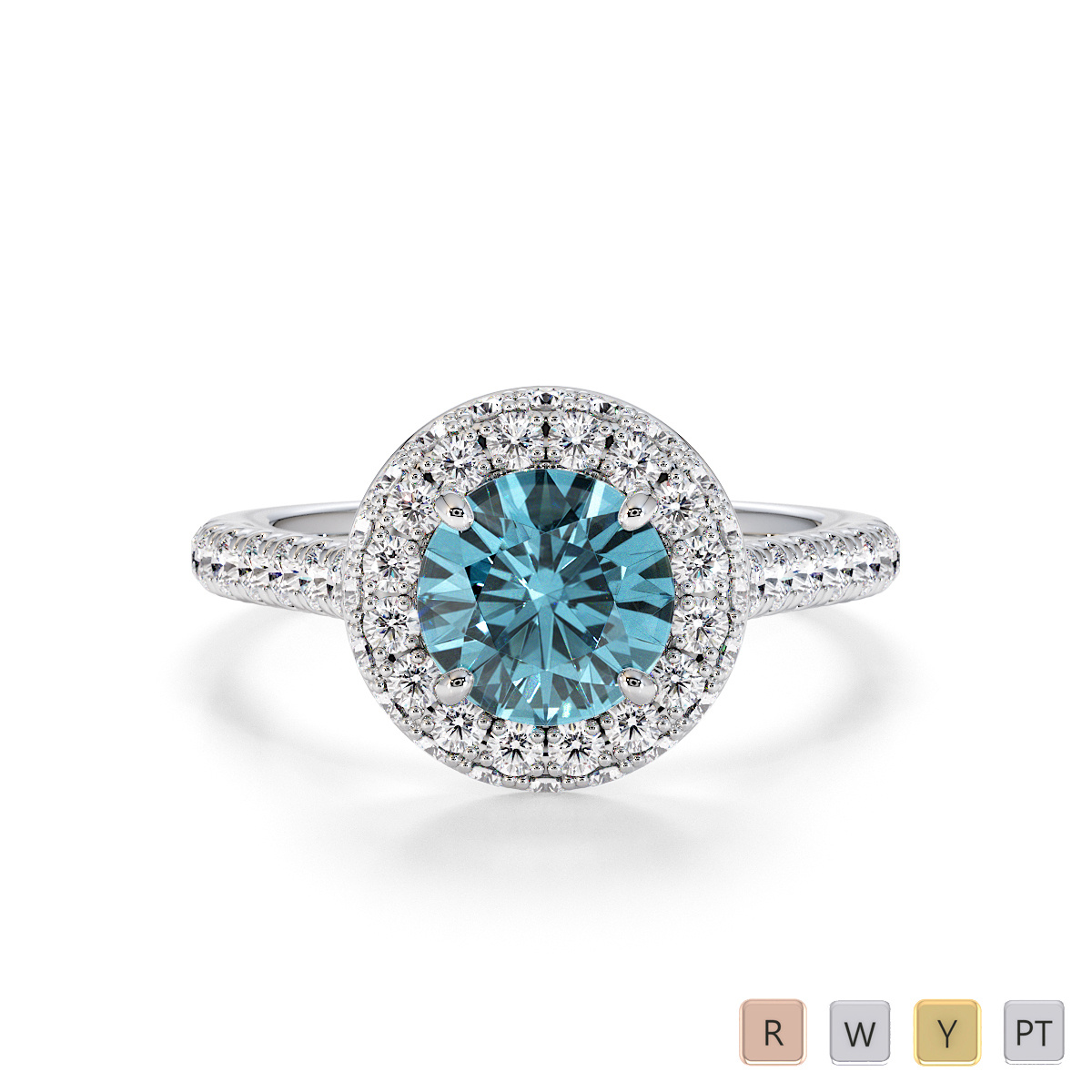 Aquamarine and Diamond Engagement Ring 0776