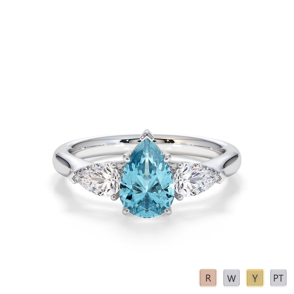 Aquamarine and Diamond Engagement Ring 0787