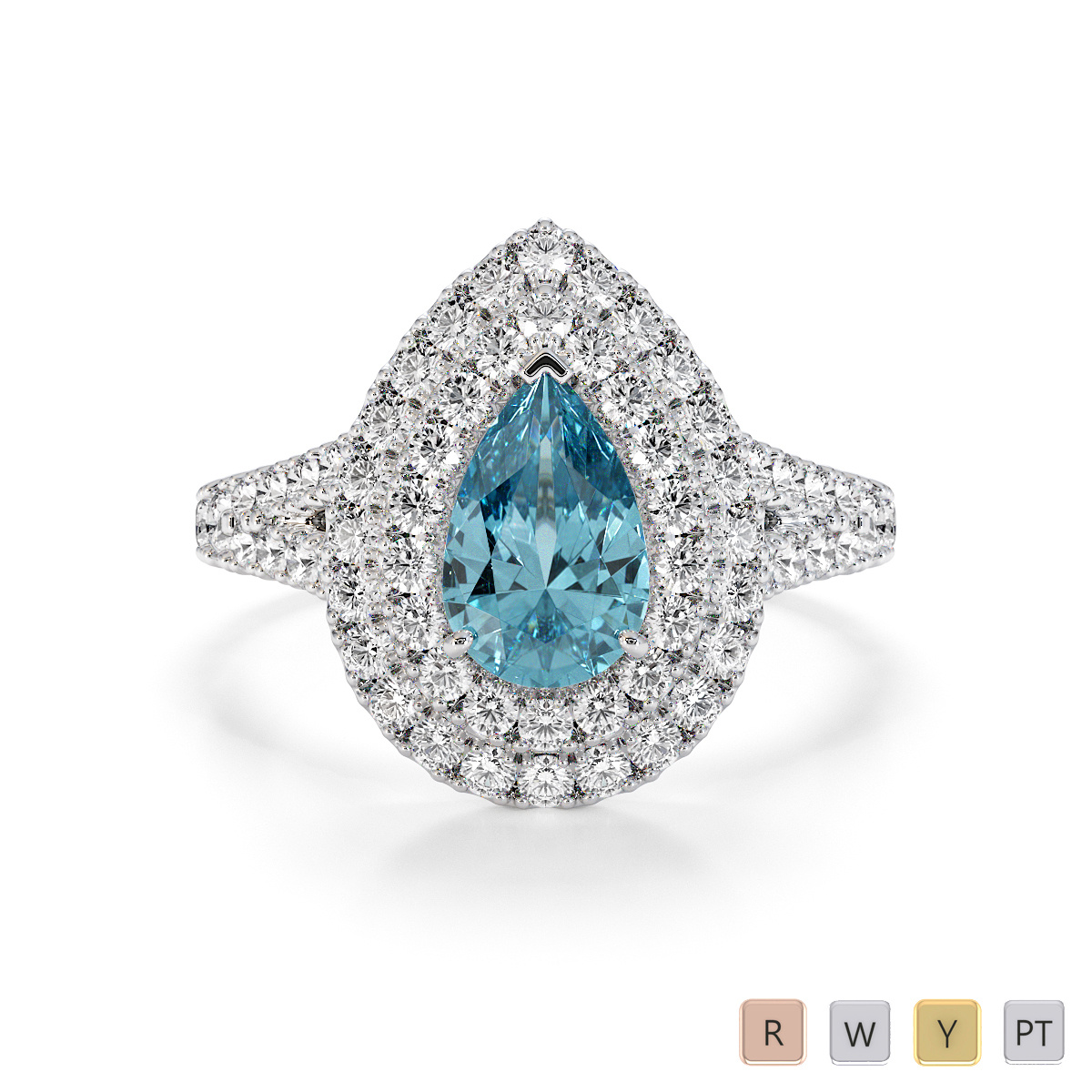 Aquamarine and Diamond Engagement Ring 0796