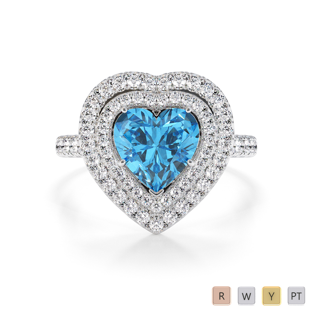 Blue Topaz and Diamond Engagement Ring 0772