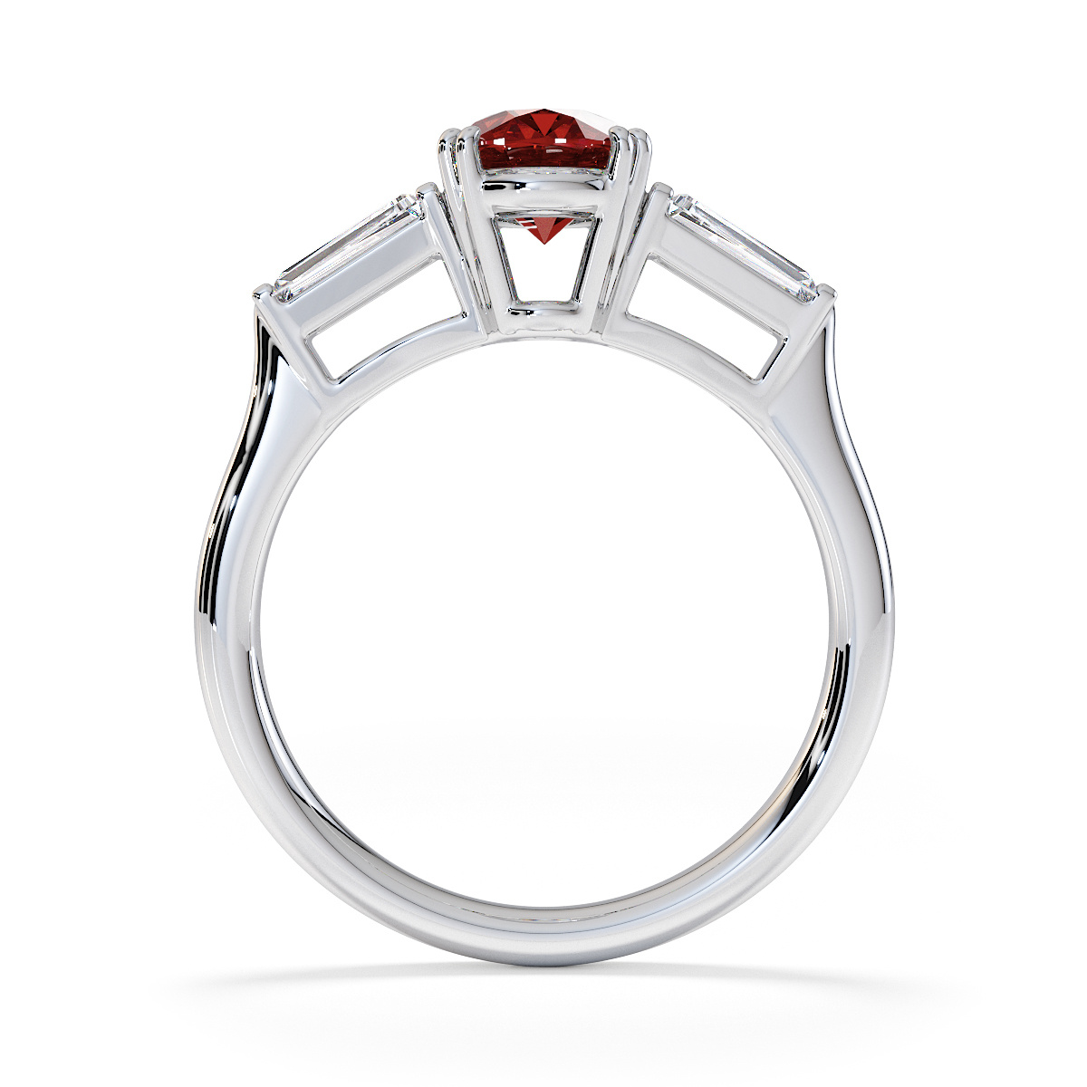 Garnet and Diamond Engagement Ring 0783