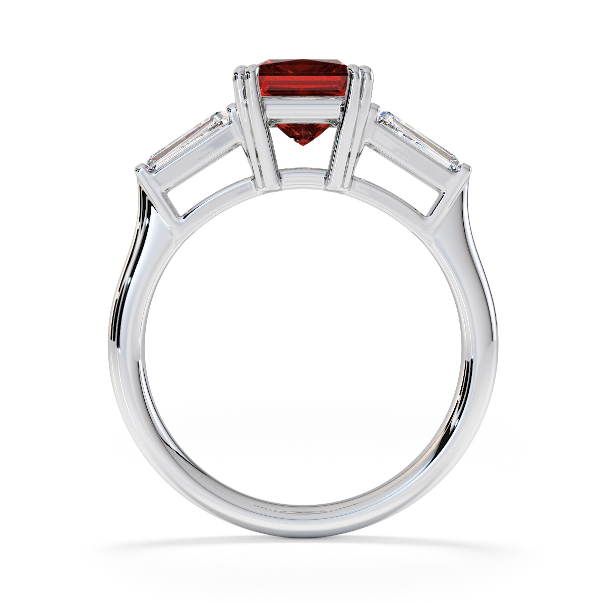 Garnet and Diamond Engagement Ring 0784