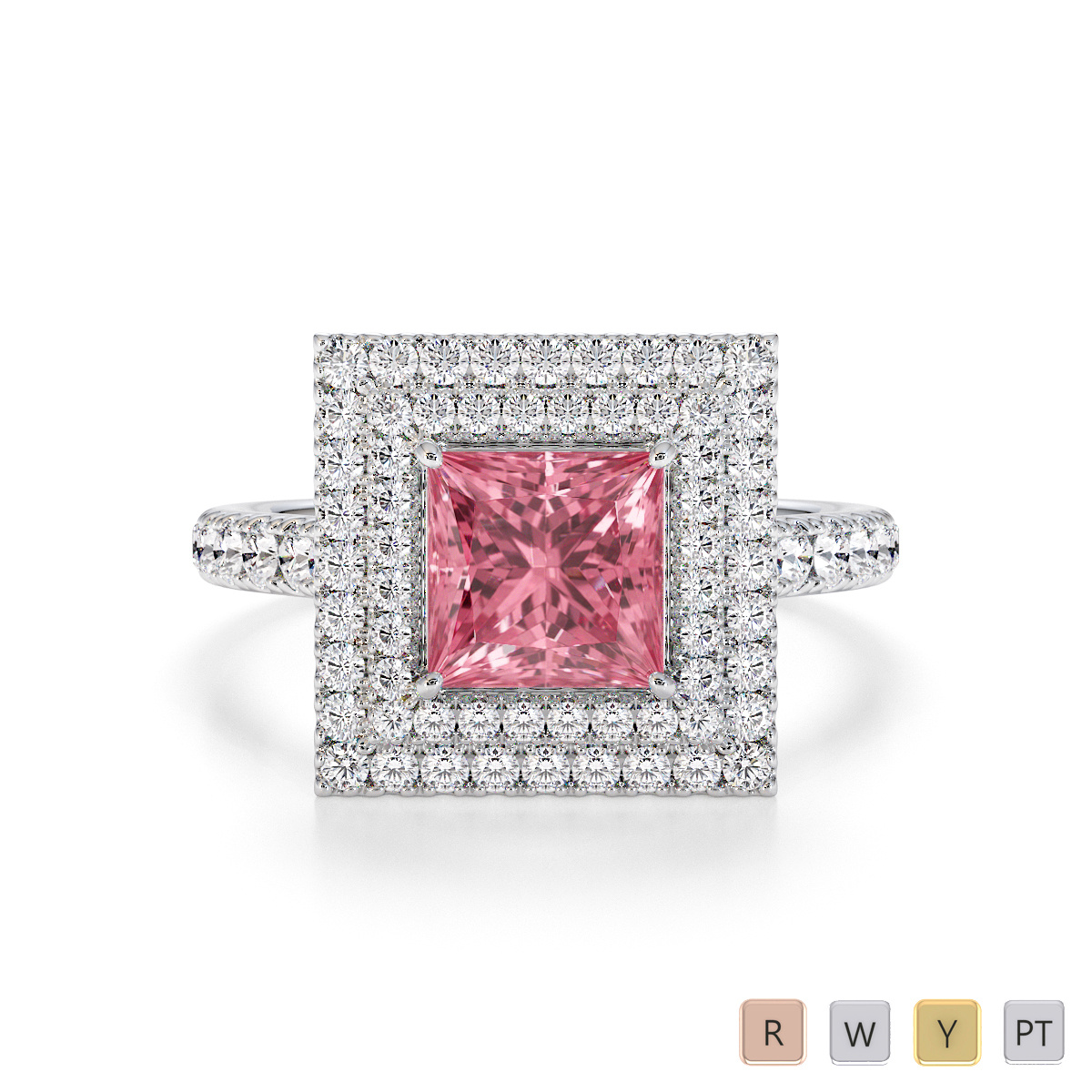 Pink Tourmaline and Diamond Engagement Ring 0770