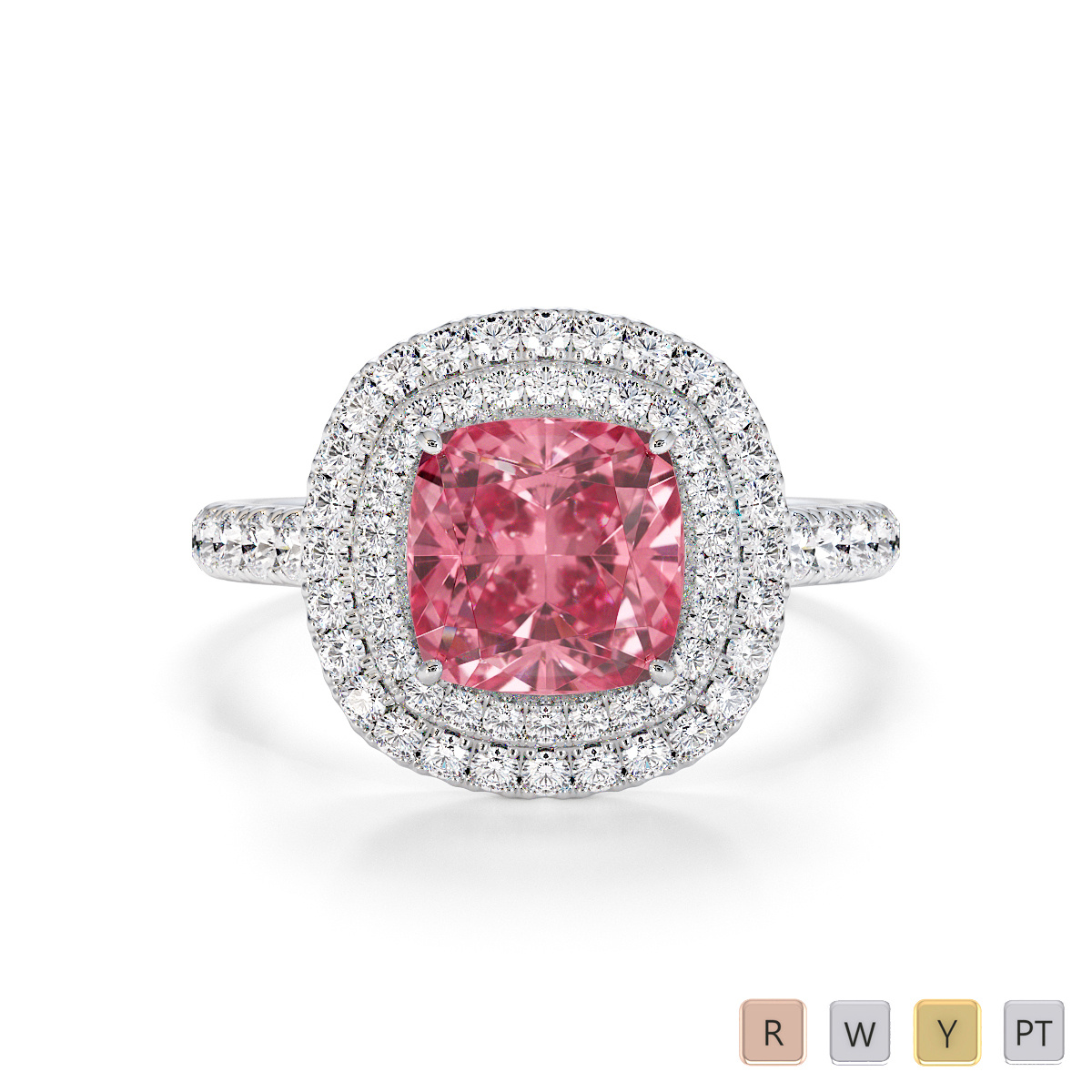 Pink Tourmaline and Diamond Engagement Ring 0771