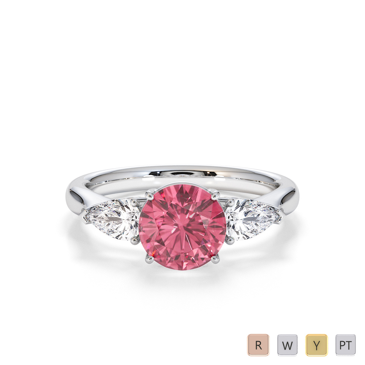 Pink Tourmaline and Diamond Engagement Ring 0780