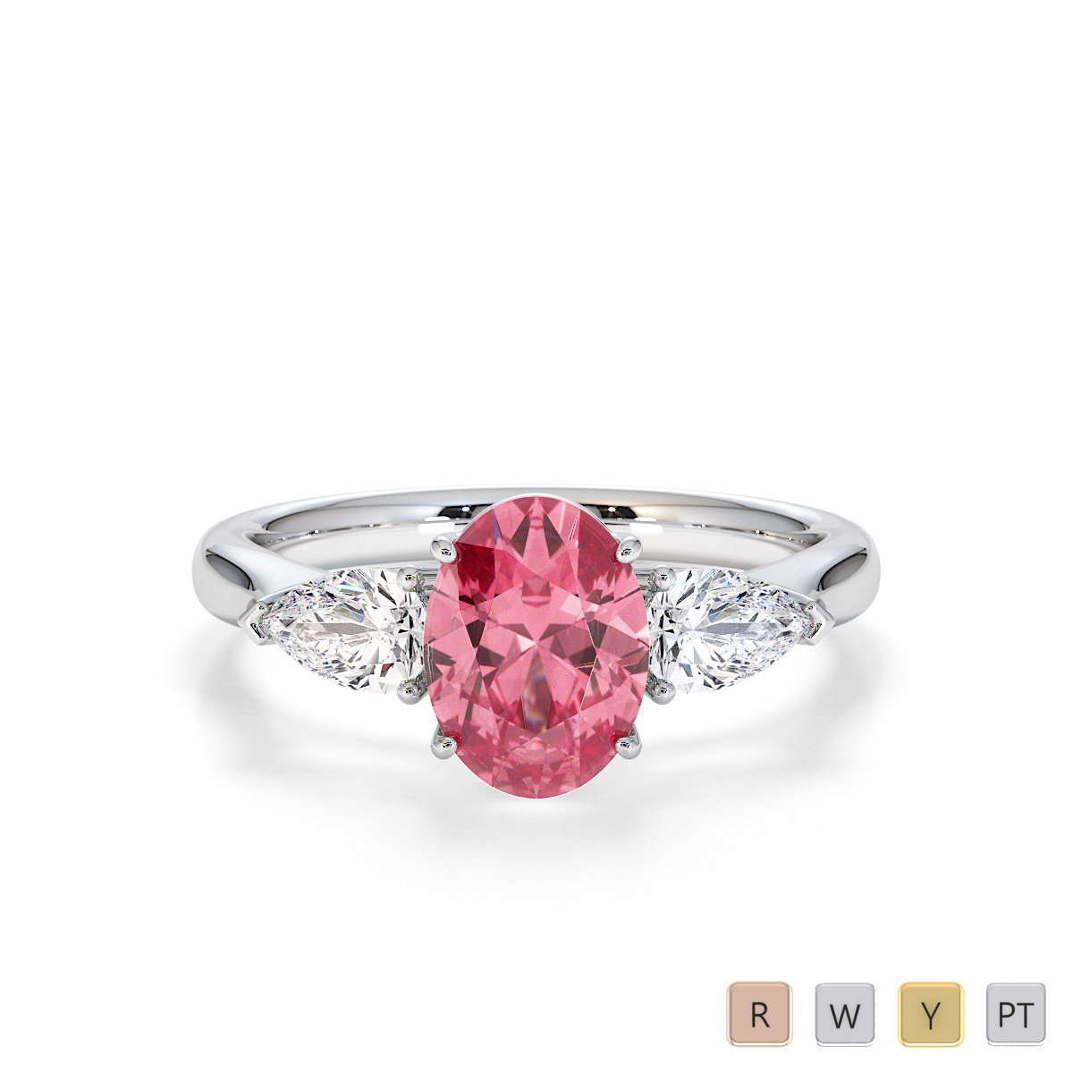 Pink Tourmaline and Diamond Engagement Ring 0782