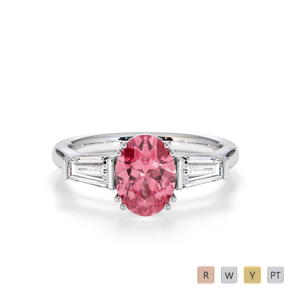 Pink Tourmaline and Diamond Engagement Ring 0783