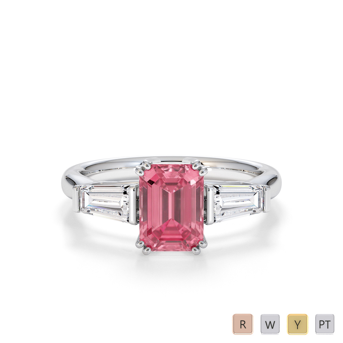 Pink Tourmaline and Diamond Engagement Ring 0786