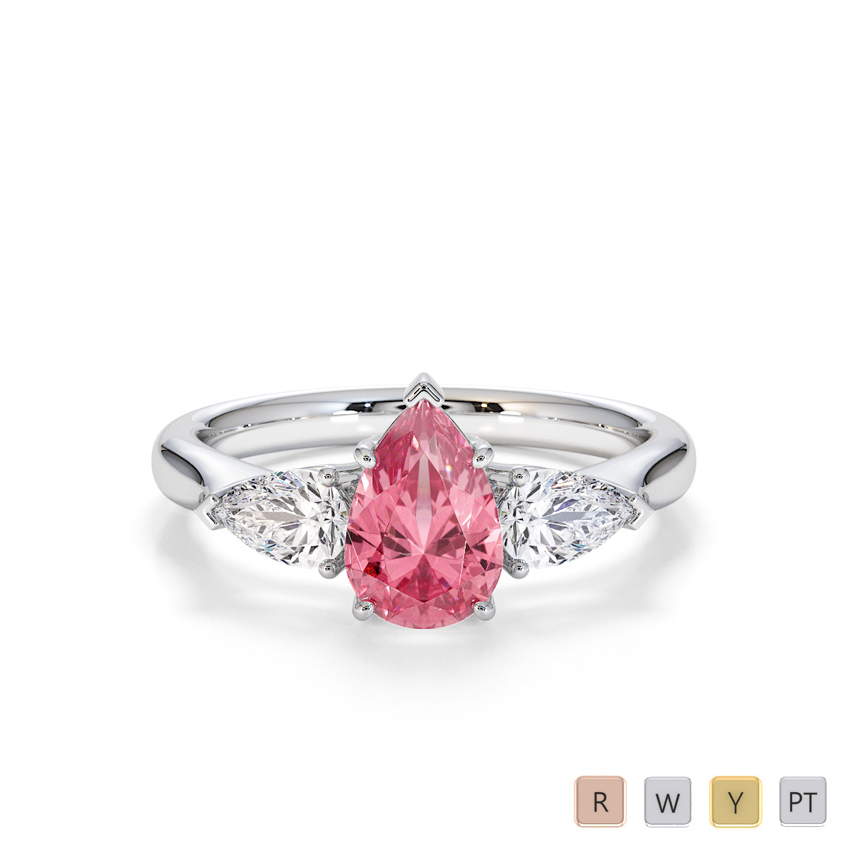 Pink Tourmaline and Diamond Engagement Ring 0787