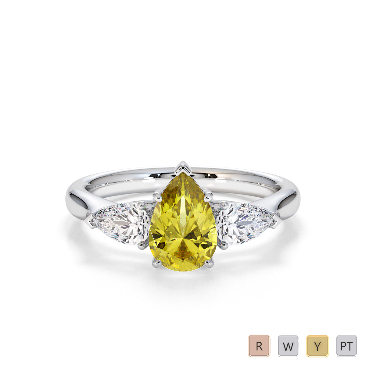 Yellow Sapphire and Diamond Engagement Ring 0787