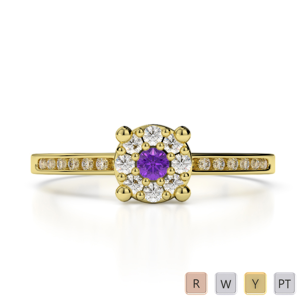 Platinum amethyst store engagement ring