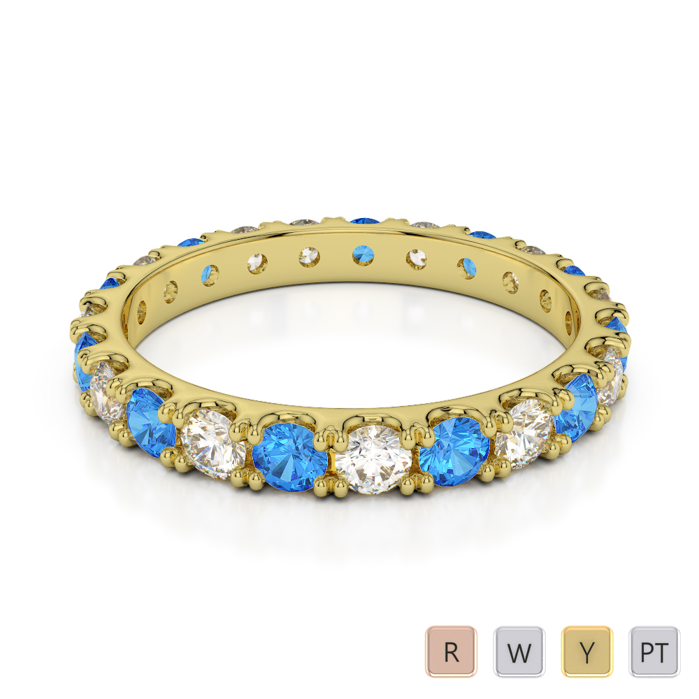 Buy Blue Topaz Eternity Rings | Blue Topaz Rings - Atyaza