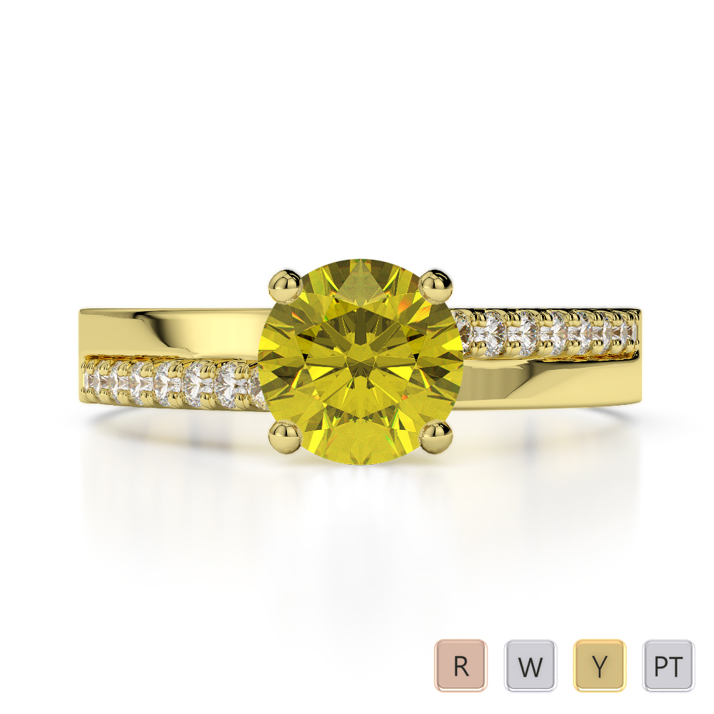 Yellow Sapphire and Diamond Infinity Engagement Ring 1.58 ct tw in 14K  White Gold - Walmart.com